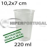 3000 copos reutilizáveis transparentes 220 ml