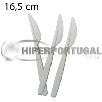 100 facas descartáveis brancas 16,5 cm outlet
