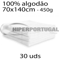 30 Toalhas brancas DUCHE de algodão 450gr
