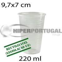 3000 uds copos reutilizáveis transparentes 220 ml