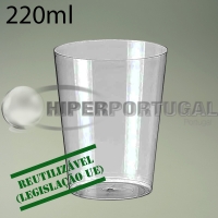 500 copos de água PS 220ml reutilizáveis