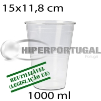 500 copos descartáveis transparentes 1000ml