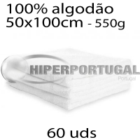 60 Toalhas brancas ROSTO de algodão 550gr