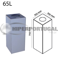 Caixote de lixo de reciclagem módulo 75x30x30 cm 65 litros