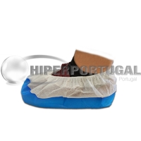 Cobre sapatos polipropileno e polietileno azul - branco 500 uds