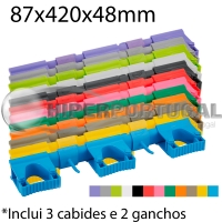 Conjunto de cabides parede higiénico hi-flex 420x87 mm