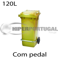 Contentores de lixo 120 L amarelo com Pedal
