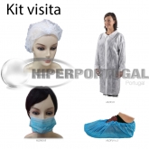 100 uds Kit de vestuário descartável azul e branco
