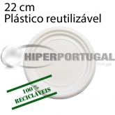 1200 pratos reutilizáveis plástico 22 cm
