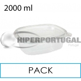 50 embalagens retangulares PET 2000 ml