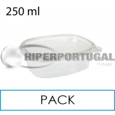 50 embalagens retangulares PET 250 ml