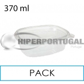 50 embalagens retangulares PET 370 ml