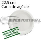 500 pratos reutilizáveis cana de açúcar 22,5 cm