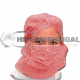 500 uds Touca descartável integral máscara 3 capas vermelho