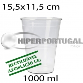 750uds copos reutilizáveis transparentes 1000 ml