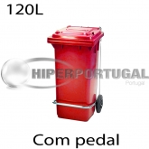 Contentores de lixo 120 L vermelho com Pedal