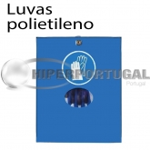 Dispensador de luvas polietileno azul lacado fechadura