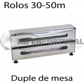 Dispensador mesa duplo película aderente ou papel alumínio 30 a 50cm
