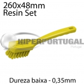 Escova de cabo uso geral macia Resin Set amarelo