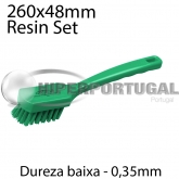 Escova de cabo uso geral macia Resin Set verde