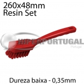 Escova de cabo uso geral macia Resin Set vermelho