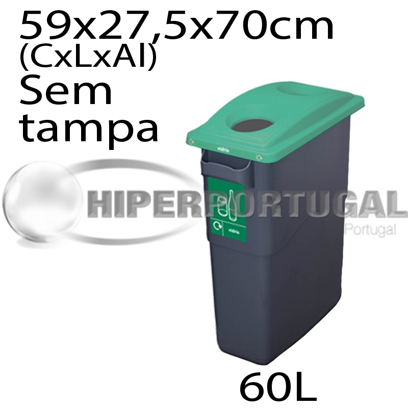 Caixote de Lixo de reciclagem triplo 60 L